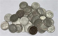 50 1960 - 64 Roosevelt dimes 90% silver
