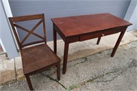 Wood Computer Desk(top scratched) w/Chair