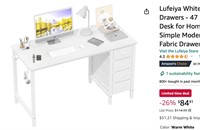 Lufeiya White Computer Desk with Drawers
