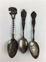 (3) Sterling souvenir spoons 58 grams