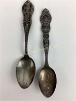(2) Sterling souvenir spoons 56 grams
