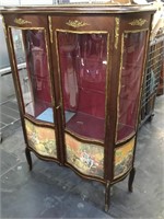 French serpentine front 2 door china cabinet,
