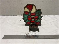HTF Vintage Christmas Stained Glass Candy Cane