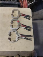 3 cushion grip locking c-clamps