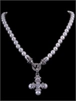 Judith Ripka Sterling Faux Pearl Necklace