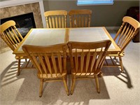 Solid Hardwood/ tile table & 6 chairs