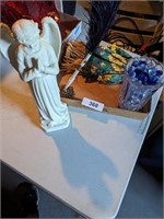 Angel Figurine, Feather Pen & Other