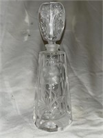 Cut Crystal perfume bottle and finial 7".