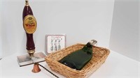 TAP HANDLE + WINE BOTTLE TRAY + NAPKINS + ETC