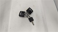 2 small master locks with 1 key