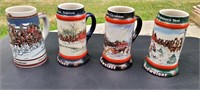 Budweiser collector's steins. 1989,1990, 1991 &