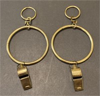 Policeman’s Brass Ball Style Whistle Key Rings,