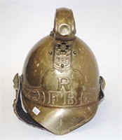 Royal Fire Brigade brass fireman's helmet