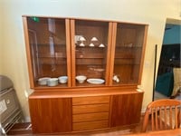 Wooden two piece lighted China cabinet #62