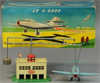 BOXED FRENCH AIRPLANE AND AIRPORT TOY