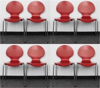 Arne Jacobsen Red Series 7 Side Chairs, 8