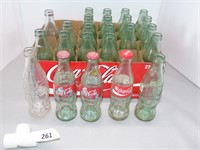 Coca Cola Bottles - 19 Green & 2 Clear