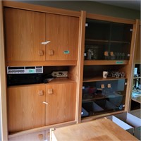 M153 Teak veneer Wall unit w attached light