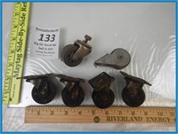6 ANTIQUE SMALL WHEELS