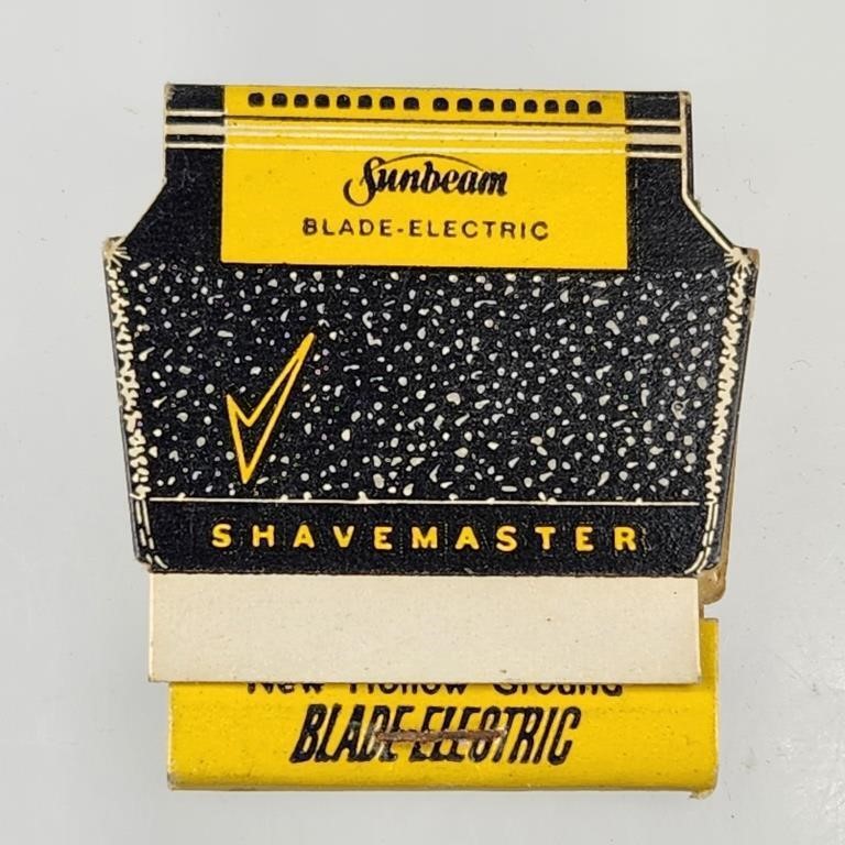 SUNBEAM SHAVEMASTER ADV. FEATURE MATCHBOOK