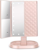 deweisn Trifold Lighted Vanity Makeup Mirror with