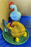 2 Chicken Cookie Jars