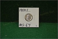1954s Silver  Roosevelt Dime  MS67
