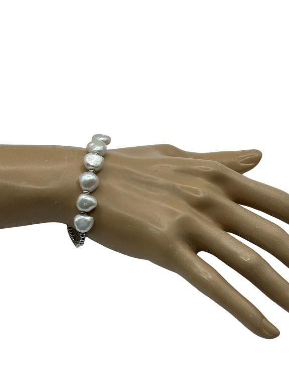 Sterling Silver Pearl Bracelet