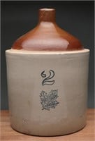 Antique Western Stoneware Crock Jug- 2 Gallon