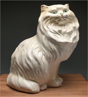 Vtg Sculptural Persian Cat- Glazed Ceramic
