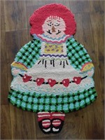 HANDMADE RAGGEDY ANN DOLL RUG VINTAGE ANTIQUE