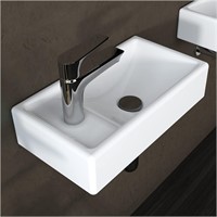 MEJE 16 Corner Sink, Ceramic White