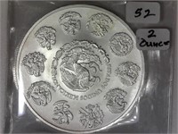 2 Onza Two Ounce Silver Round