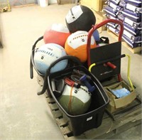 Assortment Of Medicine Balls, Weight Drag System,