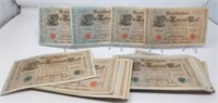 (129) 1910 German 1000 Mark Notes