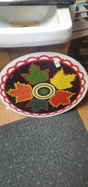 Round leaf metal painting