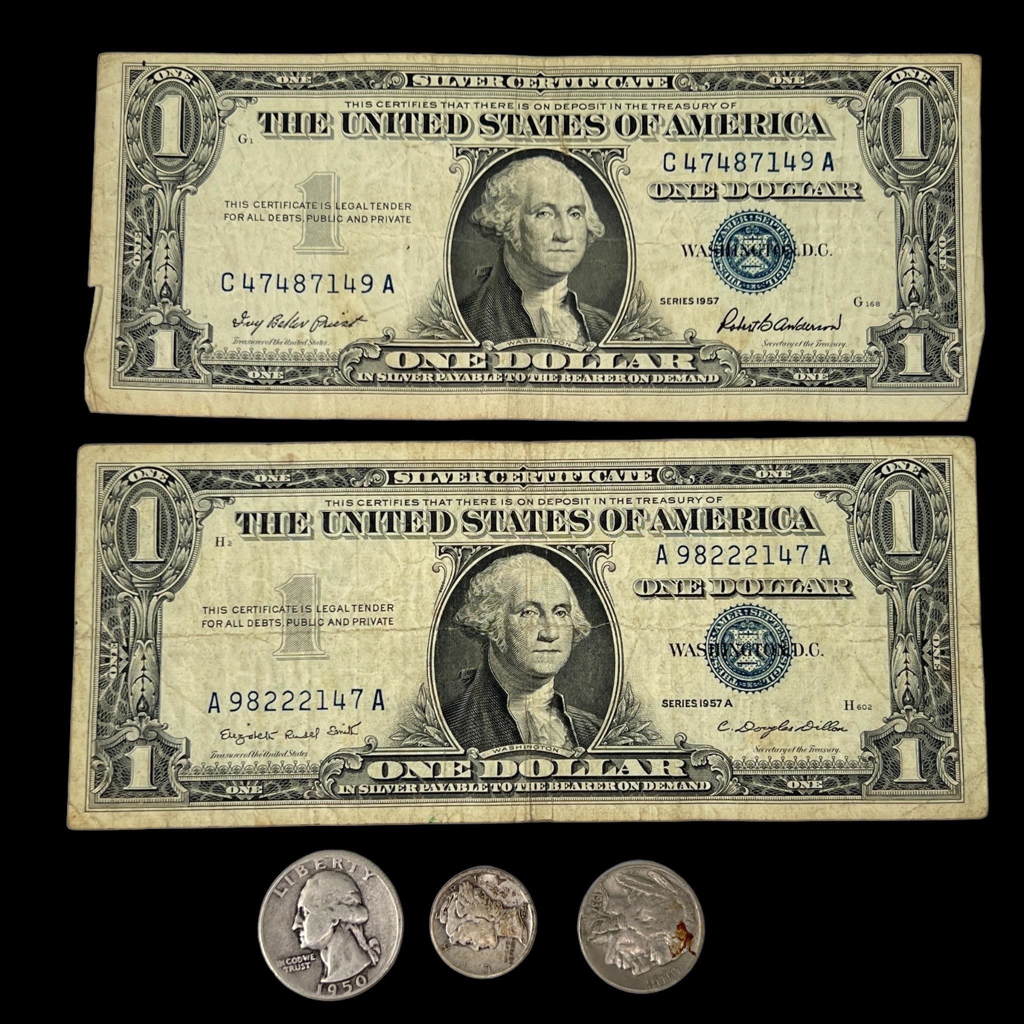 Silver Certificates and Silver Coins - US Currency