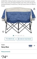 DOUBLE CAMPING CHAIR (OPEN BOX, NEW)