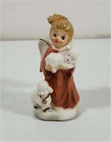 Vintage Lefton Angel with lambs Porcelain