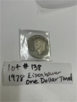 Lot #138) 1978 Eisenhower one dollar Toned