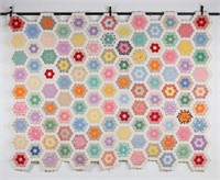 Vintage Hand Sewn Honeycomb Quilt Pattern