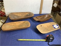 Wooden rectangular bowls