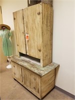 Primitive Cabinet w/Hutch