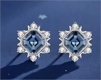 Sterling Silver Australian Blue Crystal Earrings