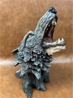 Figural Wolf Head Sculpture