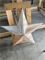 Large metal star with US flag on it 31”, small