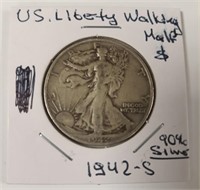 1942-S Walking Liberty Half 90% Silver