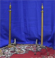Antique Brass Andirons for Fireplace