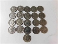 21 assorted dimes