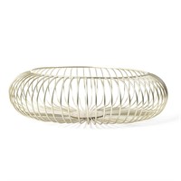 Kujielan Round Fruit Bowl  Metal Wire  Gold